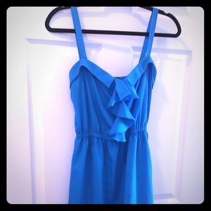 Blue ruffle summer dress